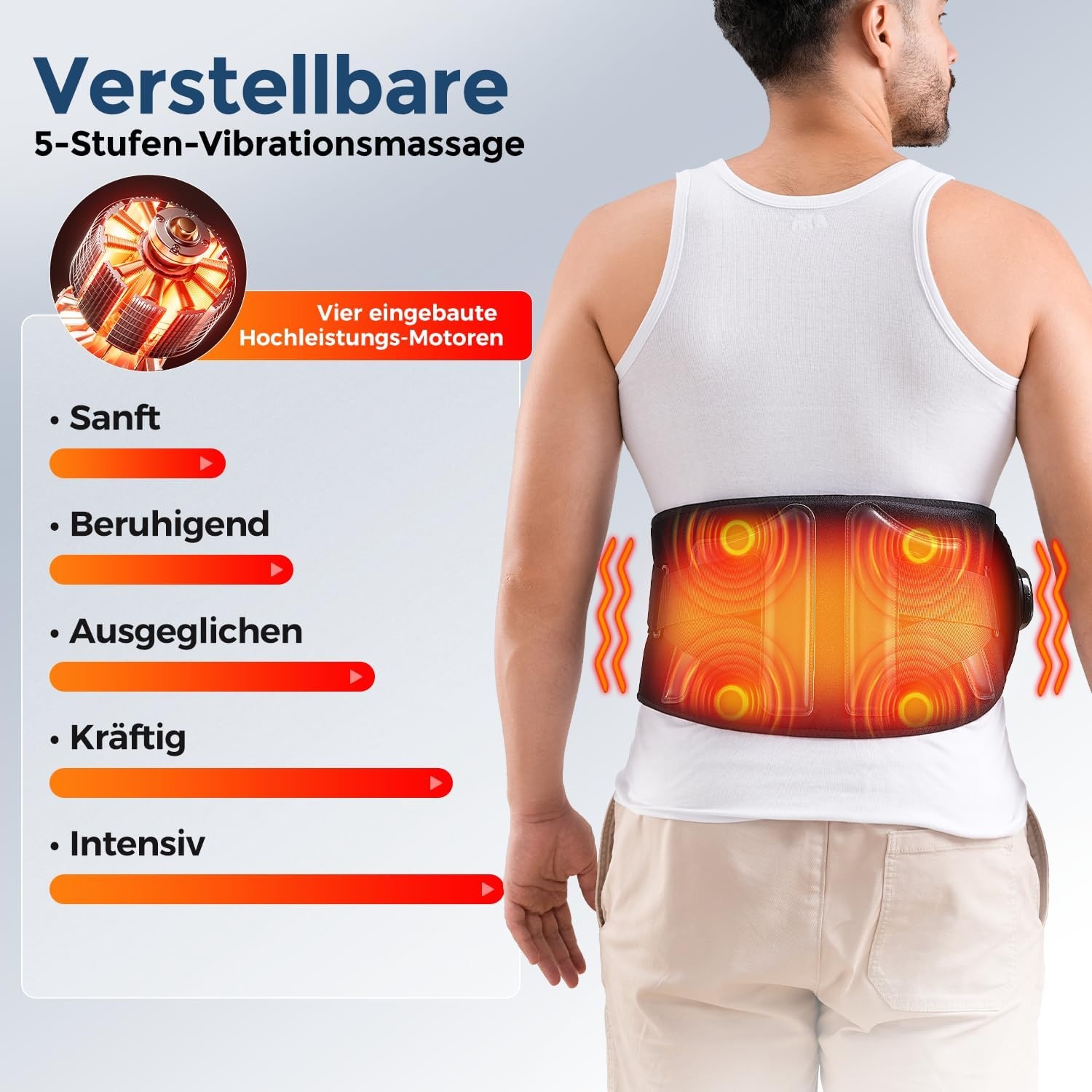 Draadloze Warmtegordel Rug met Massage - 34% Korting