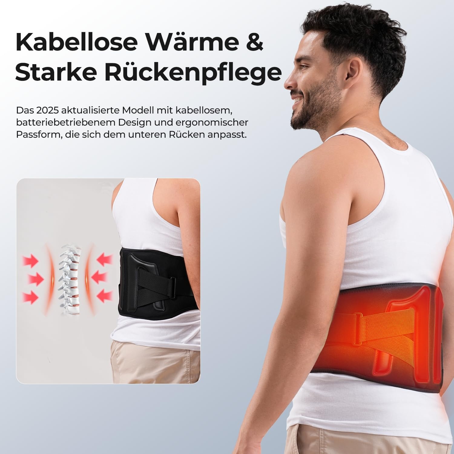Draadloze Warmtegordel Rug met Massage - 34% Korting