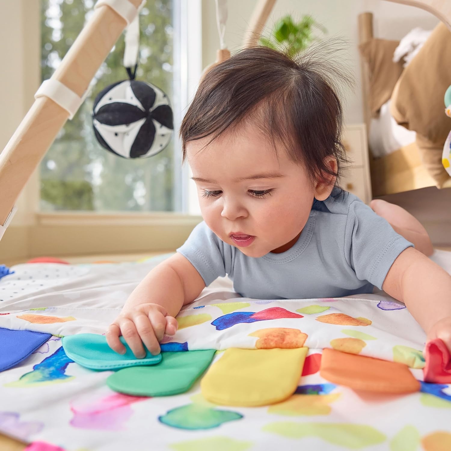 Speelgym & Mat voor baby's, 5 Ontwikkelzones, Houten Boog, 35% Korting