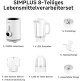 Blender 3-in-1 met Hakmolen & Maalbeker - Wit - 34% Korting