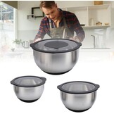 Mengkommen set 3-delig RVS met deksel & raspen - 34% korting!