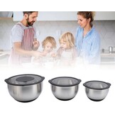 Mengkommen set 3-delig RVS met deksel & raspen - 34% korting!
