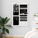 vidaXL Sieradenkast met Spiegel Wandmontage 37,5x10x106 cm Wit - 35% Korting
