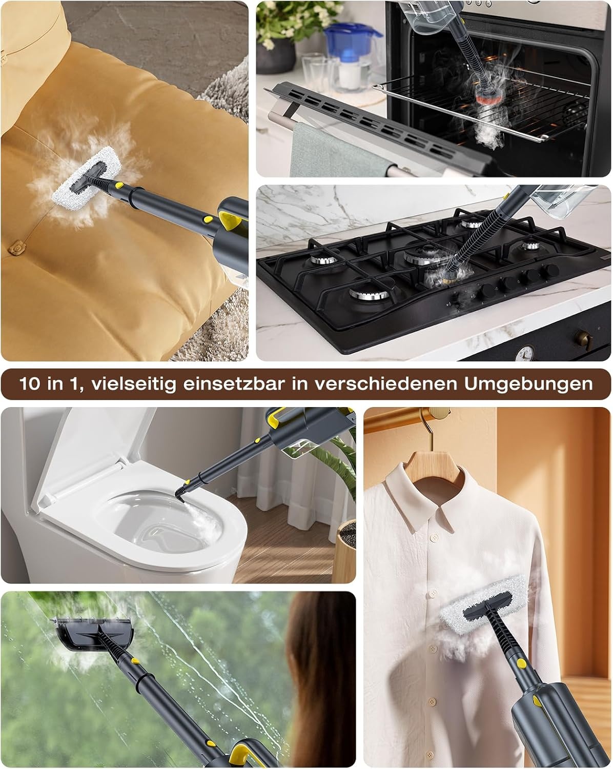 10-in-1 Stoomreiniger Zwart - 34% Korting