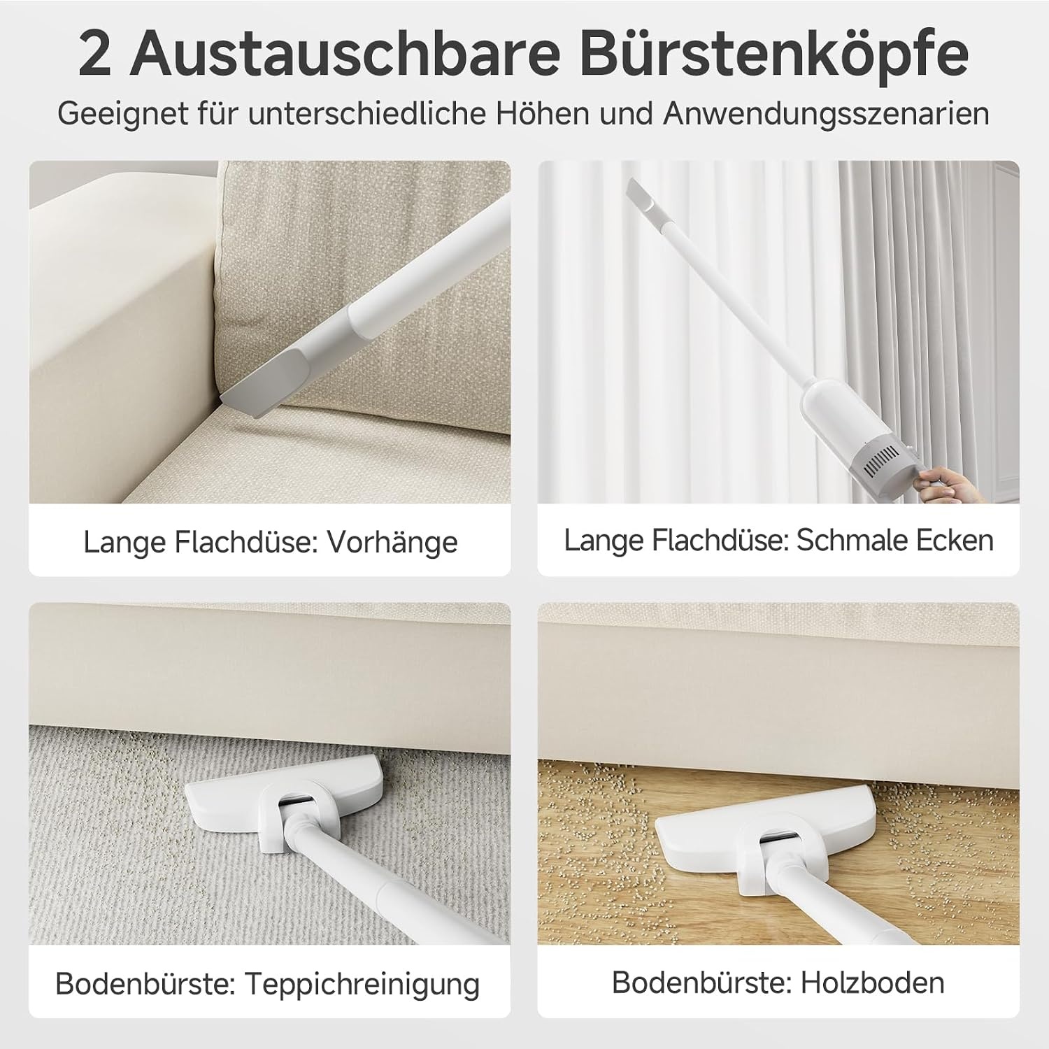 Kabelsteelstofzuiger - 400W, 13.000 Pa Zuigkracht, HEPA-F8, Wit - 32% Korting