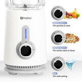 SIMPLUS 3-in-1 Keukenmachine Wit - Blender, Hakker & Molen - 34% Korting!