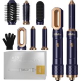 UKLISS 6-in-1 Haarstyler en Föhnset met Automatische Krultang - Blauw