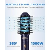 UKLISS 6-in-1 Haarstyler en Föhnset met Automatische Krultang - Blauw