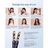 UKLISS 6-in-1 Haarstyler en Föhnset met Automatische Krultang - Blauw