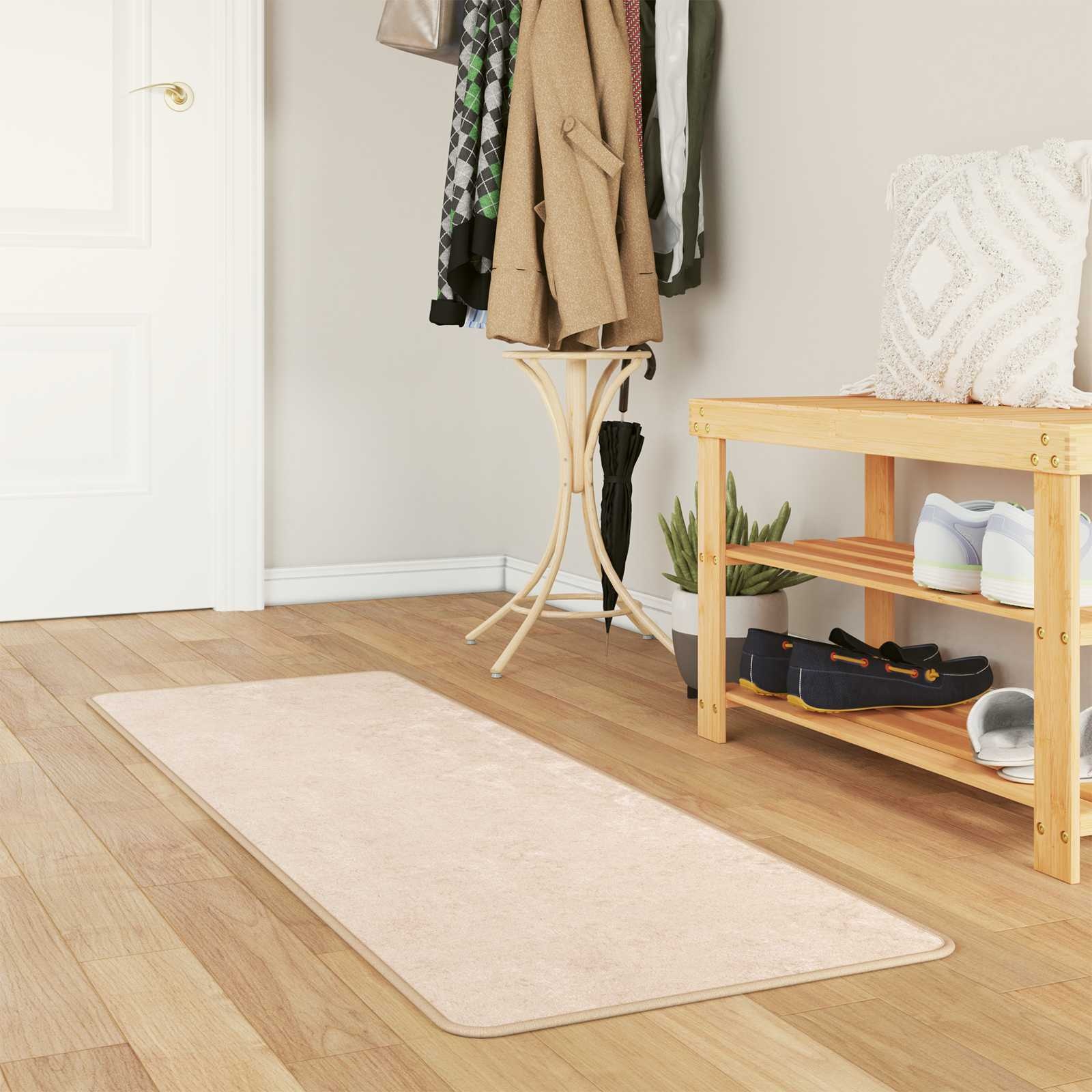 VidaXL Vloerkleed MARSA Crèmekleurig 50x200cm Polyester/PVC - 33% Korting!