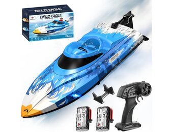 Snelle RC Raceboot 25 km/u - 2 Batterijen & Waterdicht - 34% Korting