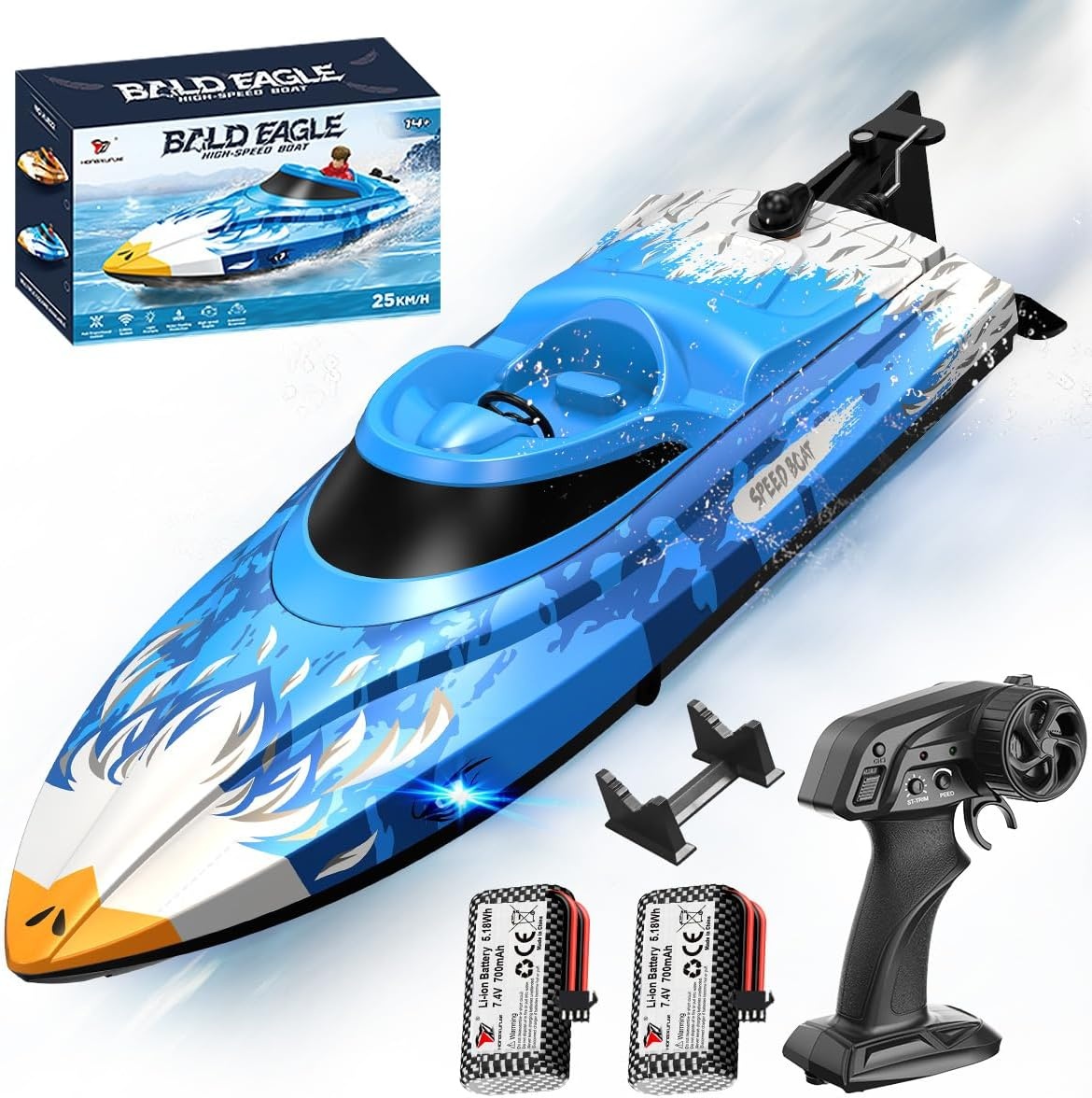 Snelle RC Raceboot 25 km/u - 2 Batterijen & Waterdicht - 34% Korting