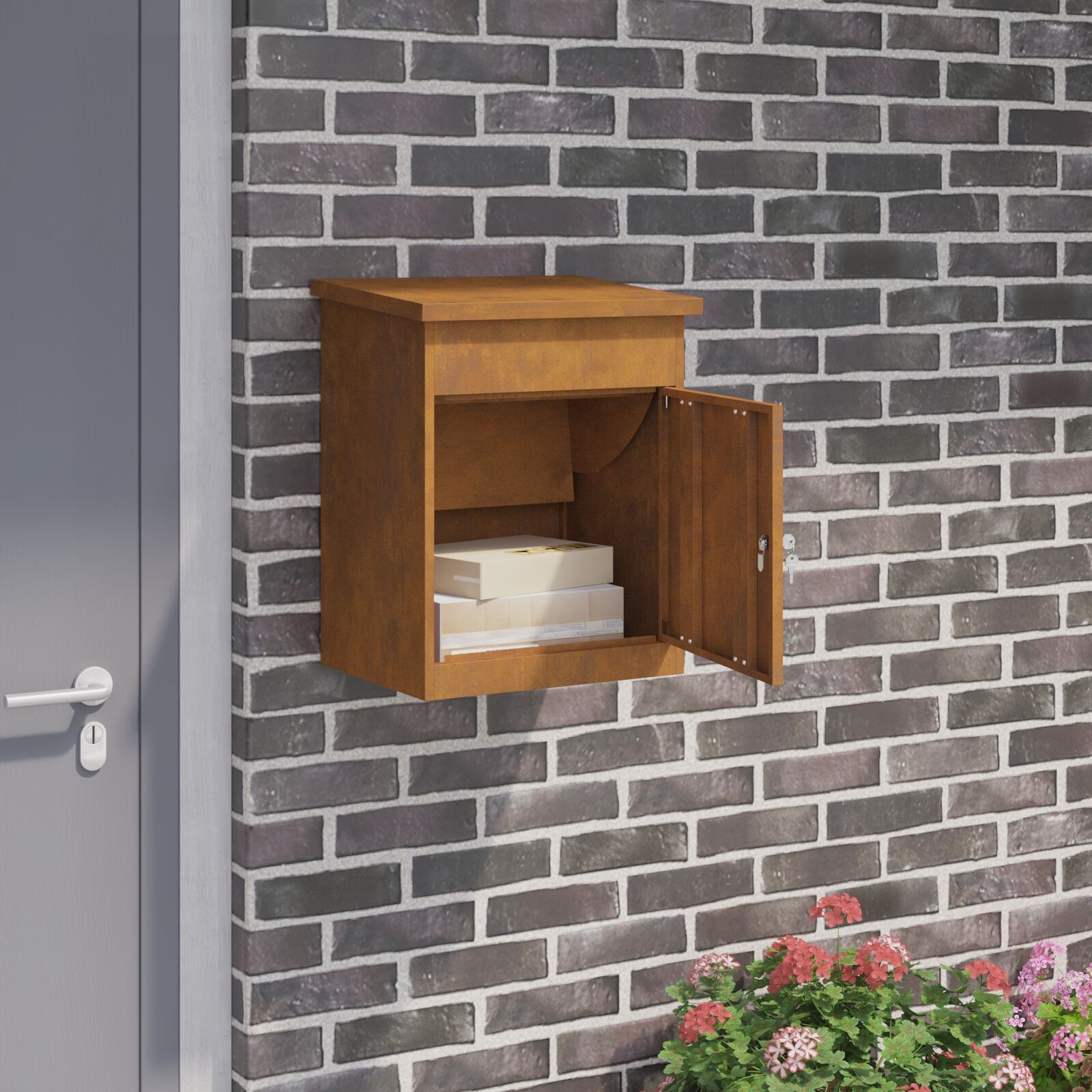 VidaXL Pakketbox Roestig Cortenstaal 44x35x59 cm - 34% Korting