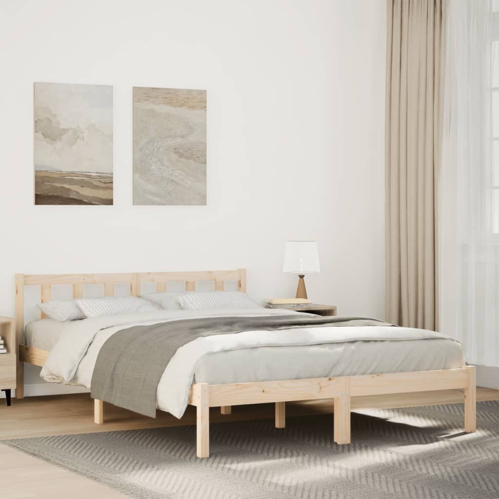 Extra Lang Grenenhouten Bedframe 140x220cm - 35% Korting