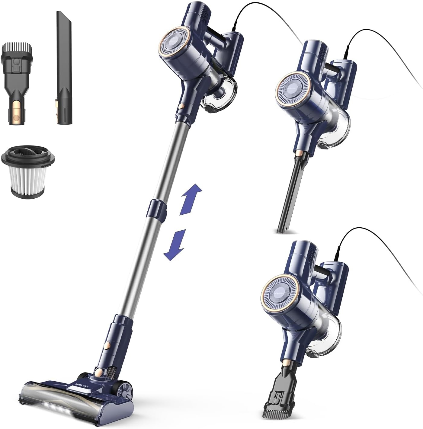 YISORA I8 Steelstofzuiger Marineblauw - 600W, 23KPa - 29% Korting