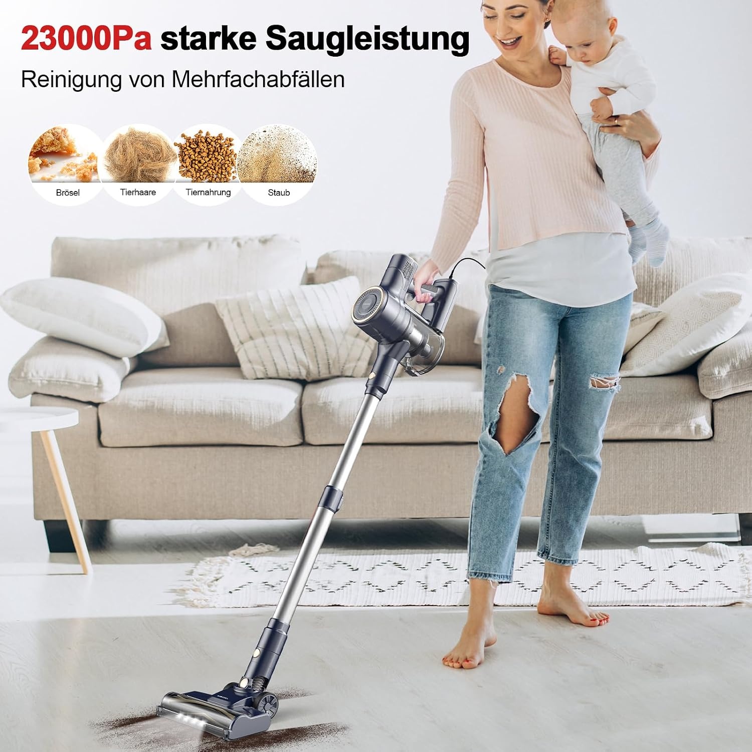 YISORA I8 Steelstofzuiger Marineblauw - 600W, 23KPa - 29% Korting