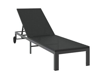 vidaXL Ligstoel Zwart Poly Rattan 60 x 200cm - 59% Korting