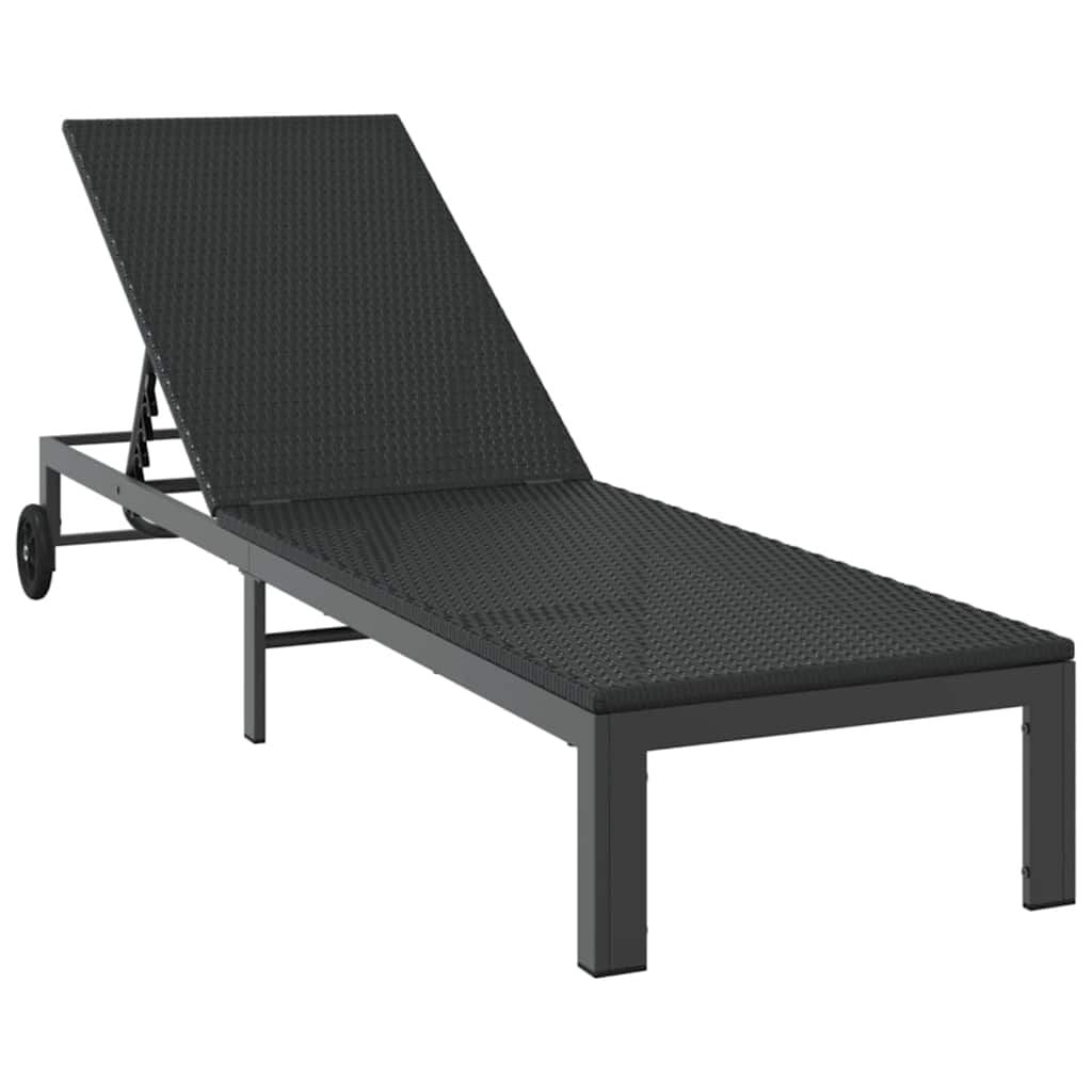 vidaXL Ligstoel Zwart Poly Rattan 60 x 200cm - 59% Korting