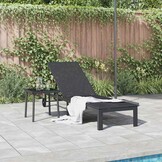 vidaXL Ligstoel Zwart Poly Rattan 60 x 200cm - 59% Korting