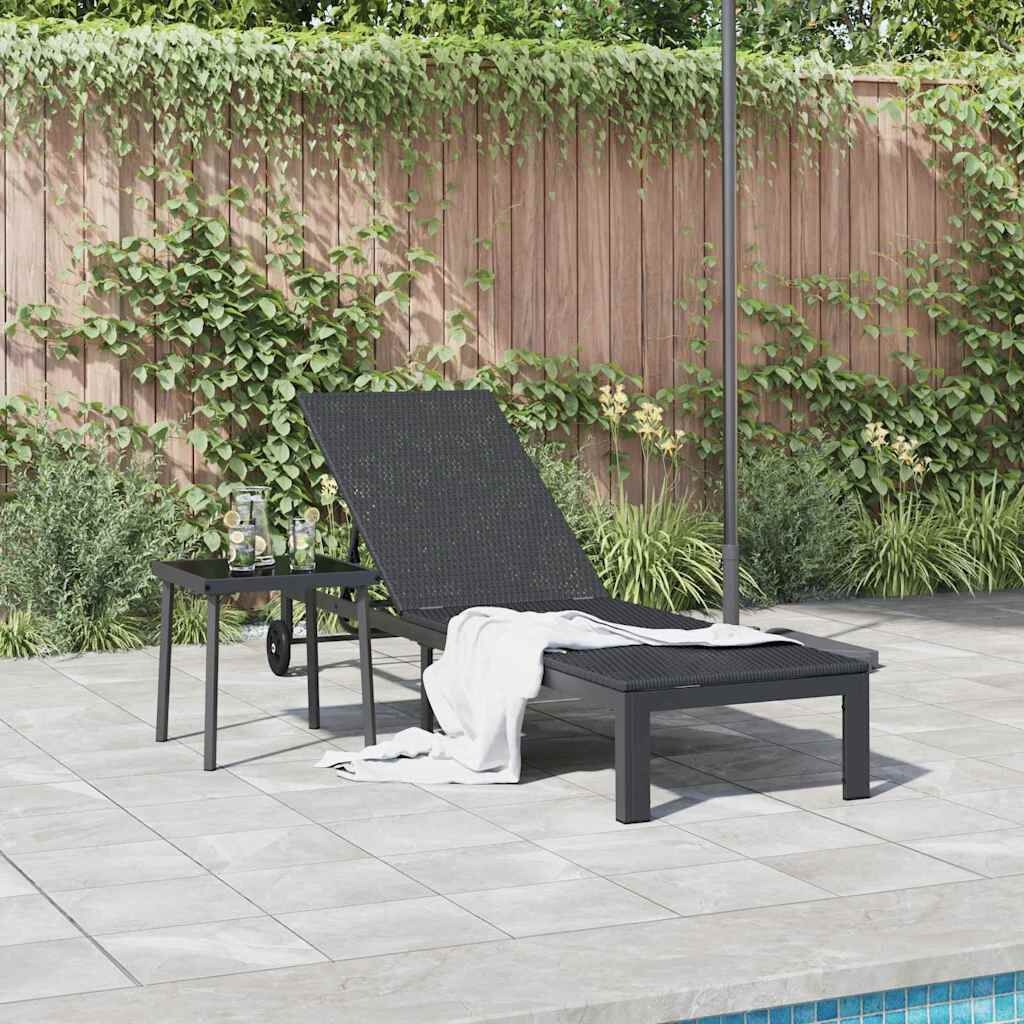 vidaXL Ligstoel Zwart Poly Rattan 60 x 200cm - 59% Korting
