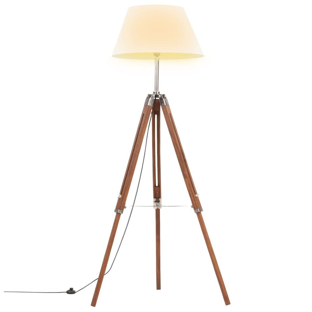 Driepoot vloerlamp 141 cm, massief teakhout, 34% korting