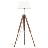 Driepoot vloerlamp 141 cm, massief teakhout, 34% korting
