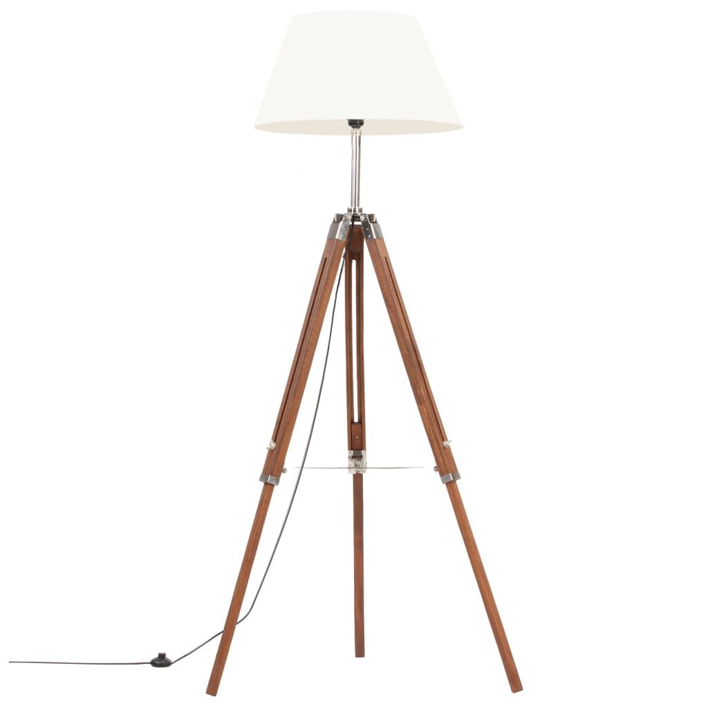 Driepoot vloerlamp 141 cm, massief teakhout, 34% korting