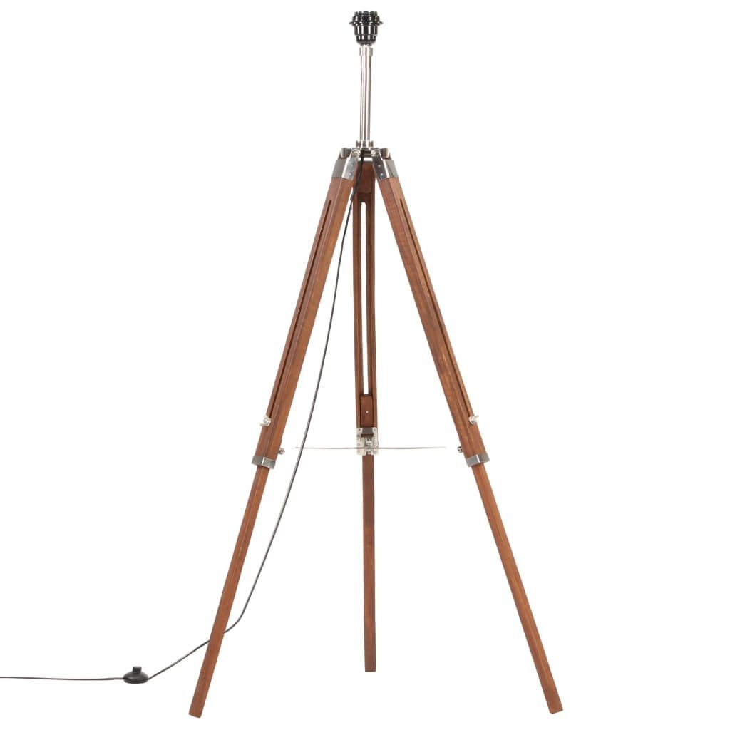 Driepoot vloerlamp 141 cm, massief teakhout, 34% korting