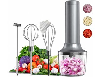 PowCube 3-in-1 Draadloze Mixer & Hakmolen - Grijs - 27% Korting