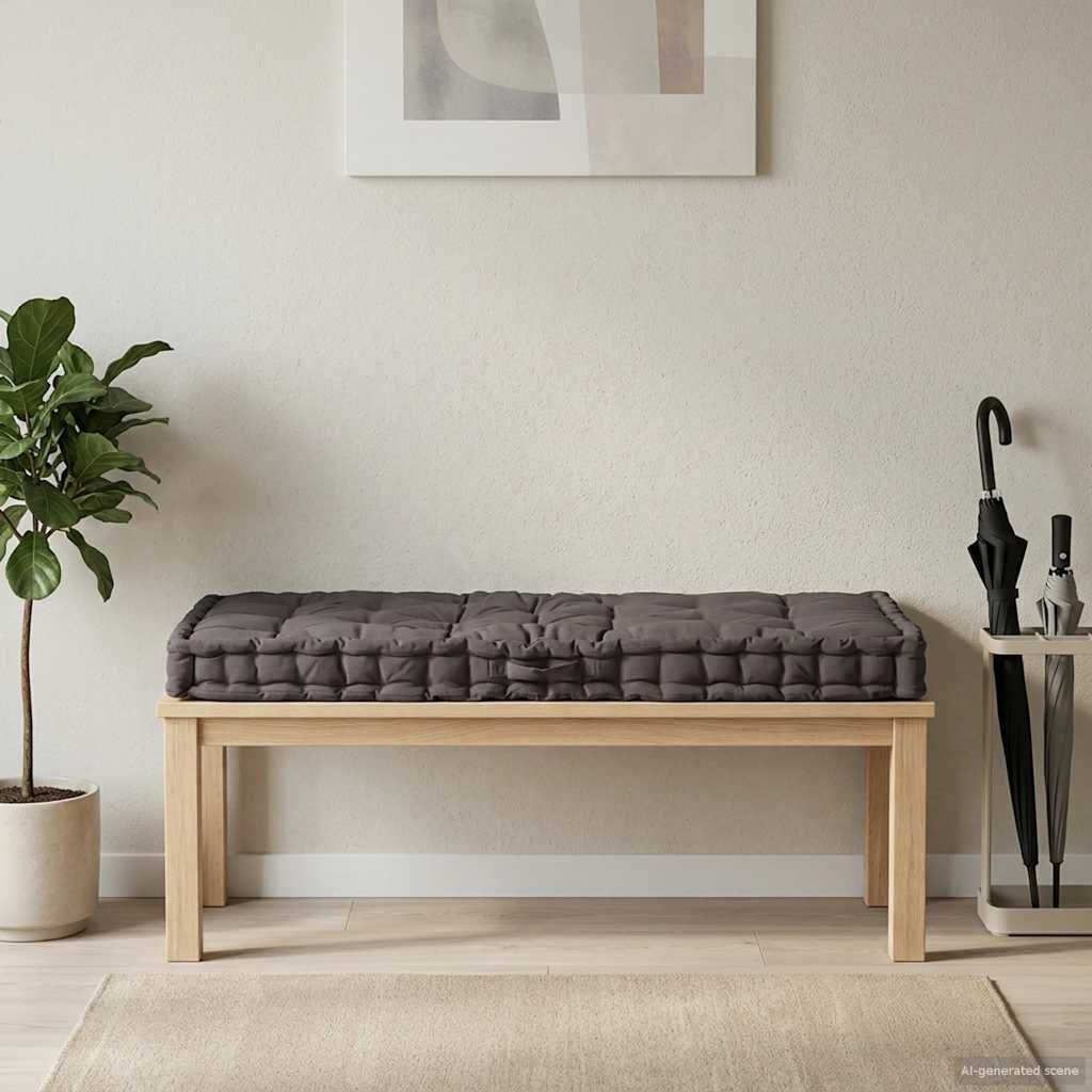 vidaXL Palletkussen Katoen Antraciet 120x80 cm - 34% Korting!