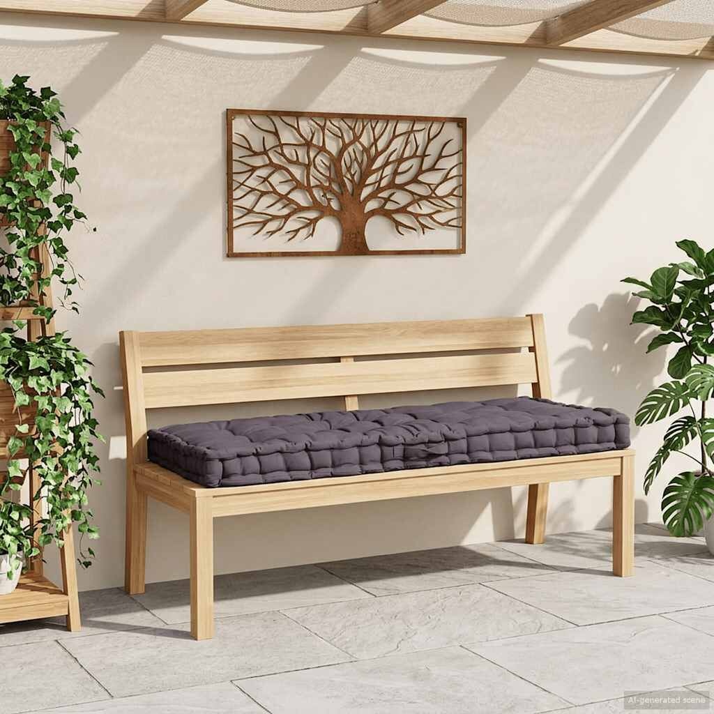 vidaXL Palletkussen Katoen Antraciet 120x80 cm - 34% Korting!