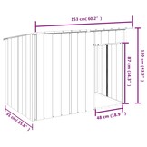 Hondenhok met dak 153x91x110 cm Antraciet - 54% Korting!