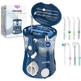 Aquapik® PRO Professionele Water Flosser | Verwijdert Tandplak + Aanbevolen door Tandartsen + Zorgt voor Implantaten en Orthodontie | Monddouche met 8 Opzetstukken + 10 Drukniveaus + 600 ml Capaciteit