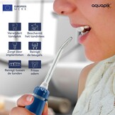 Aquapik® PRO Professionele Water Flosser | Verwijdert Tandplak + Aanbevolen door Tandartsen + Zorgt voor Implantaten en Orthodontie | Monddouche met 8 Opzetstukken + 10 Drukniveaus + 600 ml Capaciteit