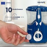 Aquapik® PRO Professionele Water Flosser | Verwijdert Tandplak + Aanbevolen door Tandartsen + Zorgt voor Implantaten en Orthodontie | Monddouche met 8 Opzetstukken + 10 Drukniveaus + 600 ml Capaciteit