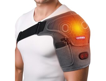 USB-vibratiecompressie-schouderbrace voor rotatormanchet, pijn, bevroren schouder, artritis, trillingsondersteuning, voor mannen en vrouwen
