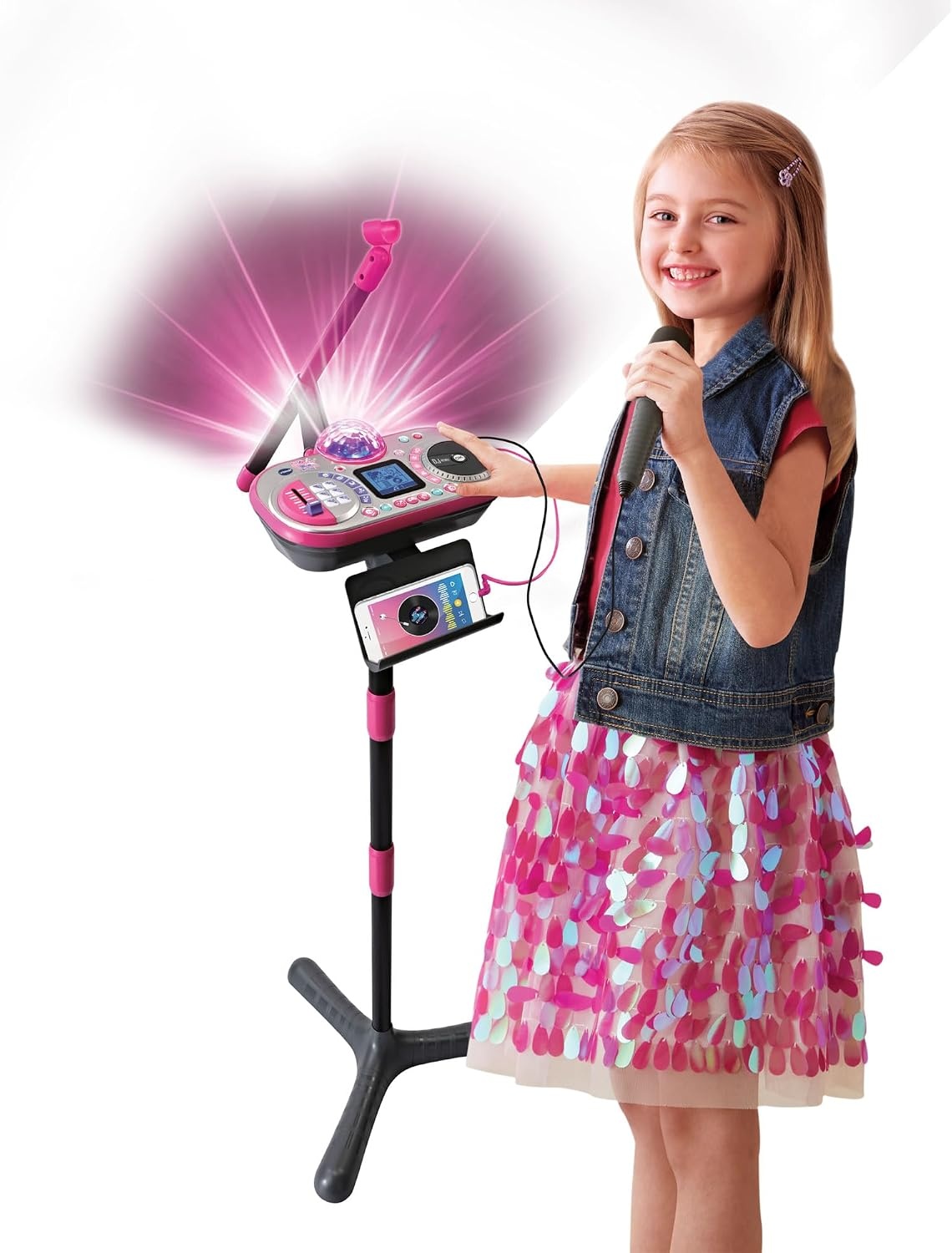 VTech Kidi Super Star DJ Studio 80-531704 Karaokespeelgoed, microfoon, Duitstalig, 1 stuk