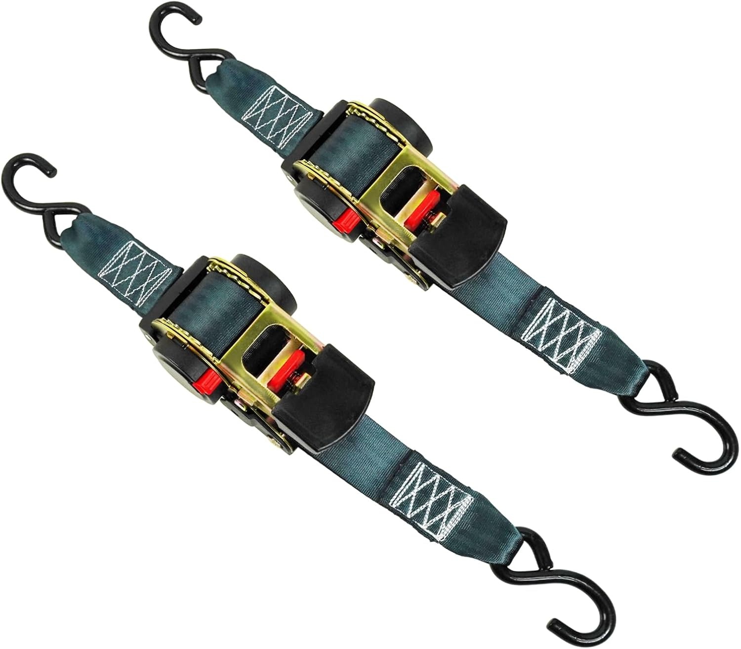 ENJ 2 stuks automatische spanband sjorband met S-haak 300/600 kg, 3,0 m x 25 mm (2)