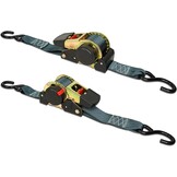 ENJ 2 stuks automatische spanband sjorband met S-haak 300/600 kg, 3,0 m x 25 mm (2)