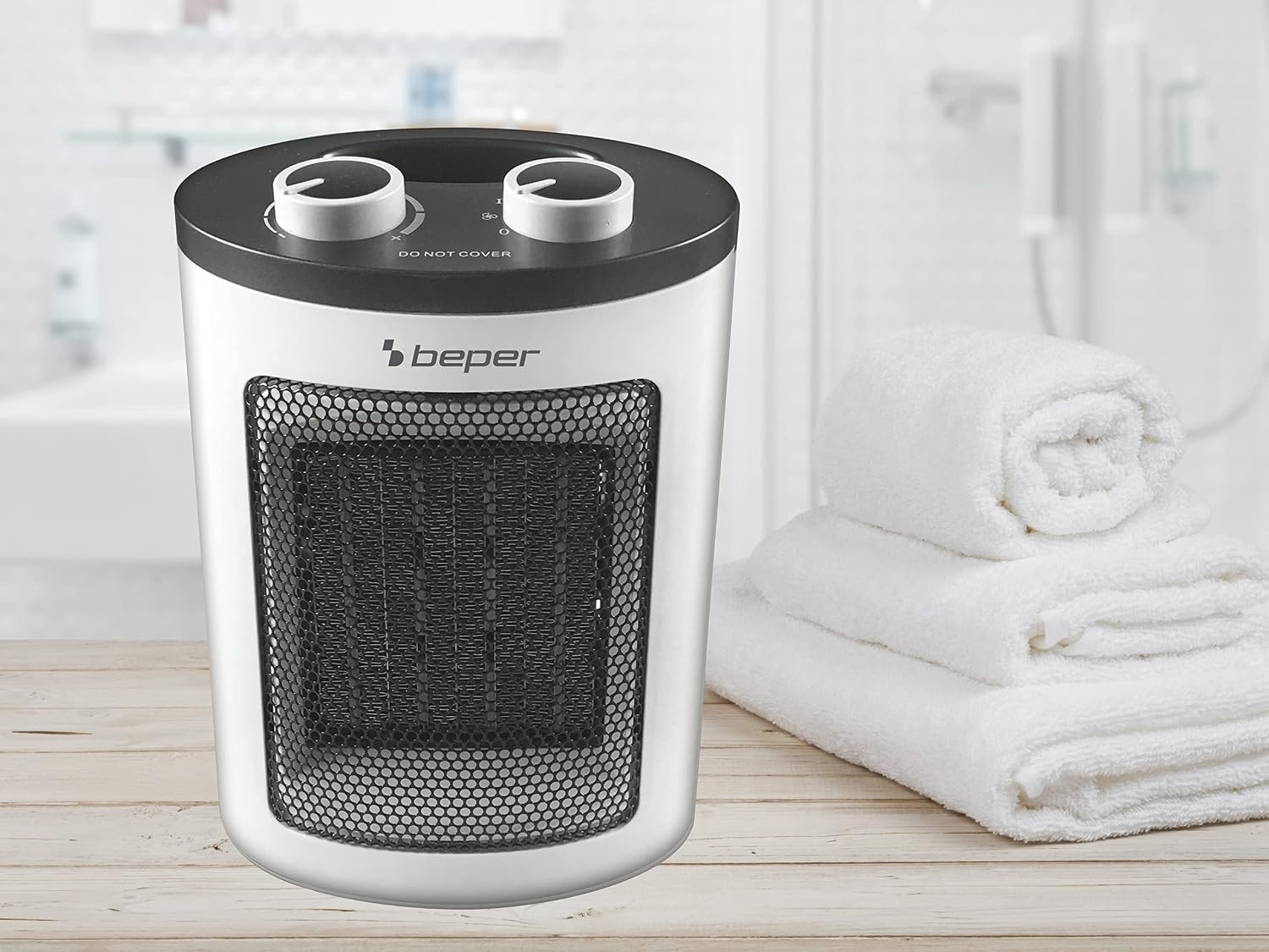 Beper Keramische Ventilatorkachel 1500W - Compacte Elektrische Kachel - Wit/Zwart