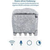 UNITEC Wifi-stekkerverdeler voor de tuin in steenlook, tuinstopcontact, buitenstopcontact, IP 44, 4 stopcontacten, kubus