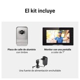 LEGRAND, EASYKIT Plus 368910 Video-deurintercomset met 2-draads aansluiting, 7 inch kleurenmonitor gespiegeld en groothoekcamera, 1-/2-gezinswonsset, uitbreidbaar, stekkervoeding, IP54-IK07, zwart