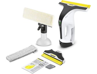 Kärcher Accu-raamzuiger WV 7 Signature Line, batterijduur: 100 min, led-laadstatusindicator, 2 zuigmonden, spuitfles met 2 microvezelhoezen, vuilkrassen, 20 ml raamreiniger-concentraat