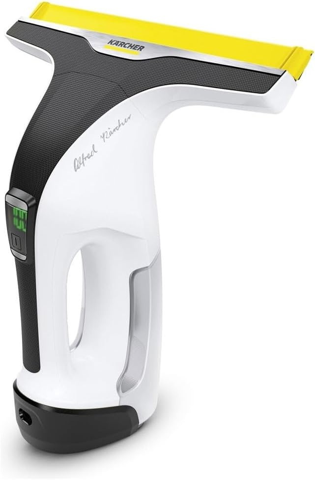 Kärcher Accu-raamzuiger WV 7 Signature Line, batterijduur: 100 min, led-laadstatusindicator, 2 zuigmonden, spuitfles met 2 microvezelhoezen, vuilkrassen, 20 ml raamreiniger-concentraat