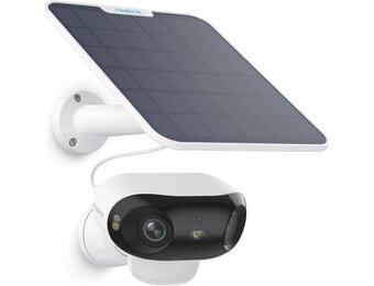 Reolink 4K Solar Beveiligingscamera's Draadloos Buiten, ColorX Nachtzicht, 180° Blindspotvrij Zicht, Wi-Fi 6, Persoon/Voertuig/Dier-Detectie, Argus 4 Pro met Zonnepaneel