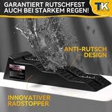 Oprijwiggen voor camper, 2 stuks/1 set, het maximale draagvermogen bedraagt tot 10 ton, oprijwiggen voor caravans, campers en aanhangers (zwart oprijwig)