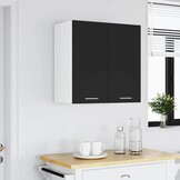 vidaXL Bovenkast Lyon Zwart Bewerkt Hout 60x31x60 cm - 34% Korting