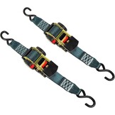 ENJ 2 stuks automatische spanband sjorband met S-haken 300/600 kg, 3,0 m x 25 mm (1,5)