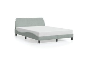 VidaXL Bedframe Dover 140x190 cm Lichtgrijs Fluweel - 45% Korting