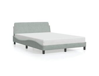 vidaXL Bedframe "Dover" 140x190 cm fluweel lichtgrijs